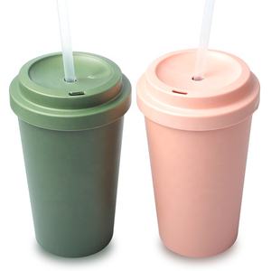 Tazas de Café Biodegradables de Paja de Trigo de 16 Onzas, Tazas Reutilizables para Llevar, con Tapa, Hechas en Vietnam - Product Image 6