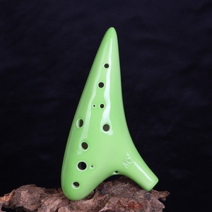 Ocarina Profesional de 12 Orificios en Do Alto, con Acabado Glaseado Efecto Grieta de Hielo, Flauta de Cerámica, Instrumento de Viento, Venta al por Mayor para Tiendas de Música - Product Image 2