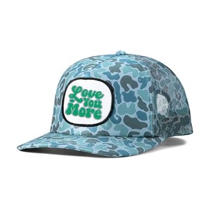 หมวกสีสันสดใส5แผงตาข่ายปักลายหมวกหมวกทรักเกอร์แบบเรียบ - Product Image 4