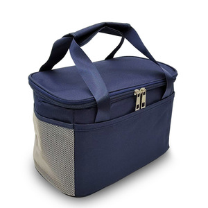 Insulated Lunch Bag 2000ml Dark Blue Portable Cooler With Mesh Pocket For Picnic And Daily Use - Product Image 1