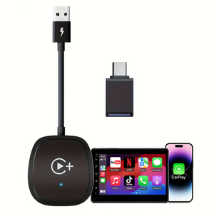 Adaptateur vidéo CarPlay sans fil 4 en 1, dongle CarPlay Android Auto avec streaming Netflix YouTube TikTok pour CarPlay filaire - Product Image 1