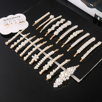 LRTOU Vente en Gros Personnalisée Accessoires de Cheveux de Mode pour Femmes Pince à Cheveux en Métal Barrette Nœud Papillon Perle pour Filles