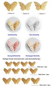 Autocollant mural papillon 3D, 12 pièces/paquet, décor de vol, décorations artistiques pour la chambre à coucher, décor pour bureau de chambre d'enfant, SD101 - Product Image 2