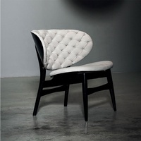Fauteuil de salon de luxe 2027 avec pieds en bois, fauteuil de détente individuel, fauteuil d'appoint en cuir capitonné