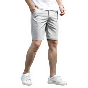 Shorts Bermuda décontractés pour hommes, longueur genou, fermetures éclair sur le devant, mélange de coton et de spandex extensible, taille mi-haute, 180g, séchage rapide - Product Image 4