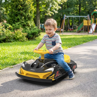 Voiture électrique pour enfants 12V avec moteur brushless 100W, démarrage progressif, drapeau sportif, Bluetooth, télécommande à une touche et ceinture de sécurité
