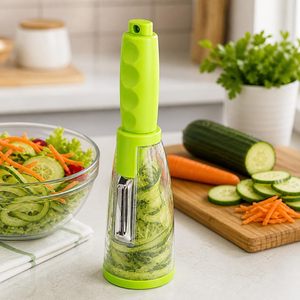 Nouveautés : Éplucheur manuel de légumes et fruits anti-éclaboussures avec bac de récupération, multifonctionnel et créatif, accessoires de cuisine pour l'épluchage - Product Image 6