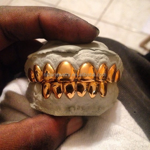 Gioielli Hip Hop Personalizzati, <span class=keywords><strong>Grillz</strong></span> Dentali in Ottone Non Prezioso Placcato Oro per Uomo e Donna - Product Image 3