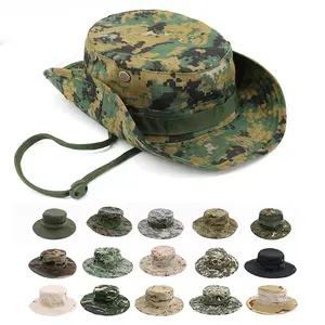 Promotional Camouflage Tactical Hat With Round Brimmed Wind And Sun Bonnet hunting fishing tourism equipped boonie hat