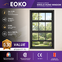 Fenêtre à double battant EOKO OEM pour projets résidentiels, double vitrage, insonorisée, fenêtres sur mesure