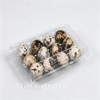Boîte d'emballage jetable en plastique PET transparent pour œufs de caille, plateau en plastique transparent à 6, 8, 10, 12, 15, 18, 20, 24, 30 alvéoles pour œufs de caille géants