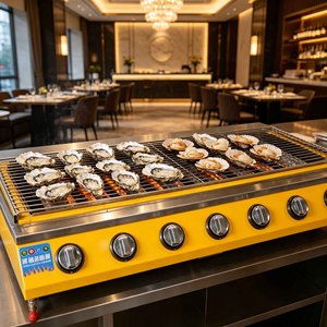 Barbecue Grill avec Contrôle de Température par Zones, Sans Fumée, Chauffage Rapide, Appareil de Cuisson pour Grillades d'Huîtres, Fruits de Mer et Crevettes - Product Image 4