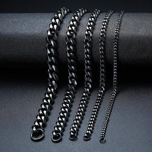 Collar de cadena de eslabones cubanos con cara cortada de acero inoxidable para hombres y mujeres populares personalizados de fábrica de gran oferta - Product Image 5