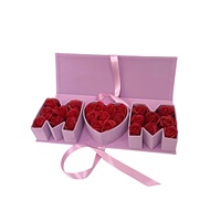 Boîte cadeau en velours rectangulaire pour la fête des mères, boîte cadeau de fleurs avec lettre pour maman, boîte cadeau de fleurs combinée, boîte à fleurs