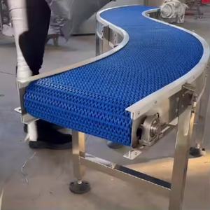 <span class=keywords><strong>Motor</strong></span> gıda sınıfı modüler bant konveyör POM esnek bantlı konveyörlü mavi s-tipi mavi tornalama konveyörü - Product Image 2