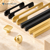 Poignées et boutons de meubles modernes en alliage de zinc doré pour armoires de cuisine, chambre et salle de bain - Poignées de porte et boutons de commode durables