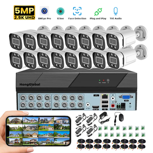 Hongglobal 5MP 16 kênh kỹ thuật số Video Recorder Analog thông minh Home <span class=keywords><strong>Camera</strong></span> Kit Set trong nhà ngoài trời an ninh <span class=keywords><strong>IP</strong></span> CCTV surveil hệ thống - Product Image 1