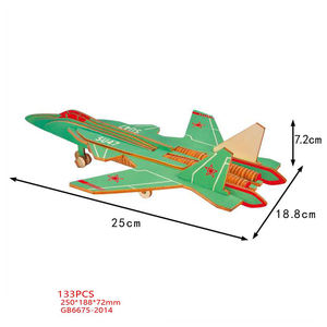 <span class=keywords><strong>Kit</strong></span> Model helikopter militer pesawat terbang kreatif, mainan kayu Puzzle 3D kustom untuk anak-anak - Product Image 6