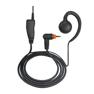 Écouteur radio LSENG en forme de G avec crochet d'oreille, prise jack 2,5 mm à broche unique, anneau <span class=keywords><strong>orange</strong></span>, PTT intégré - Product Image 1