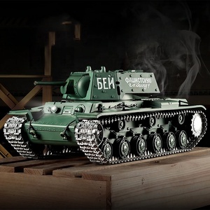 Heng Long 3878-1 russie <span class=keywords><strong>KV</strong></span>-1 E 1/16 2.4G infrarouge I/R bataille BB Airsoft fumée lumière son acier métal chenille RC réservoir modèle jouet - Product Image 1