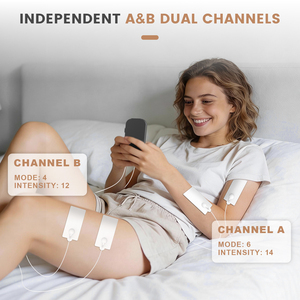 Dispositivo de Fisioterapia y Masaje OEM ODM de Doble Canal Independiente con 60 Modos, Electroestimulador Muscular TENS/EMS - Product Image 1