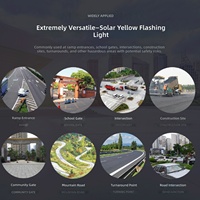 Vente Flash : Gyrophare Solaire Ambré Haute Luminosité à LED Clignotant pour la Sécurité des Intersections Routières