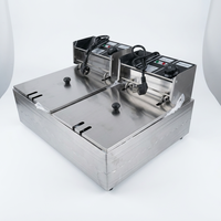 Friteuse à poulet à double cuve GRT-EF82 à usage commercial 6L+6L