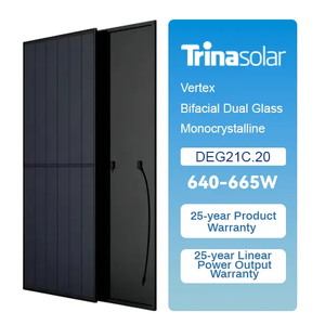 Nivel 1 Trina/JA/Longi 650W Panel solar monocristalino bifacial 690W 700W <span class=keywords><strong>Gual</strong></span> Glass Precio barato en Nigeria Stock Panel solar - Product Image 1