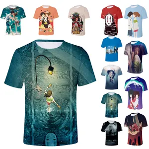 Kaos Jepang Spirited Away Kaus Desainer Pria Kaos dengan Logo Kustom Cetak Kartun Kaus untuk Pria Kaus Distrokeos