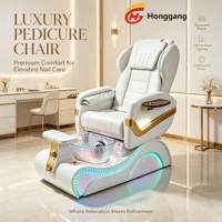 Fauteuil de pédicure et manucure de luxe personnalisé pour salon de beauté avec pompe de vidange