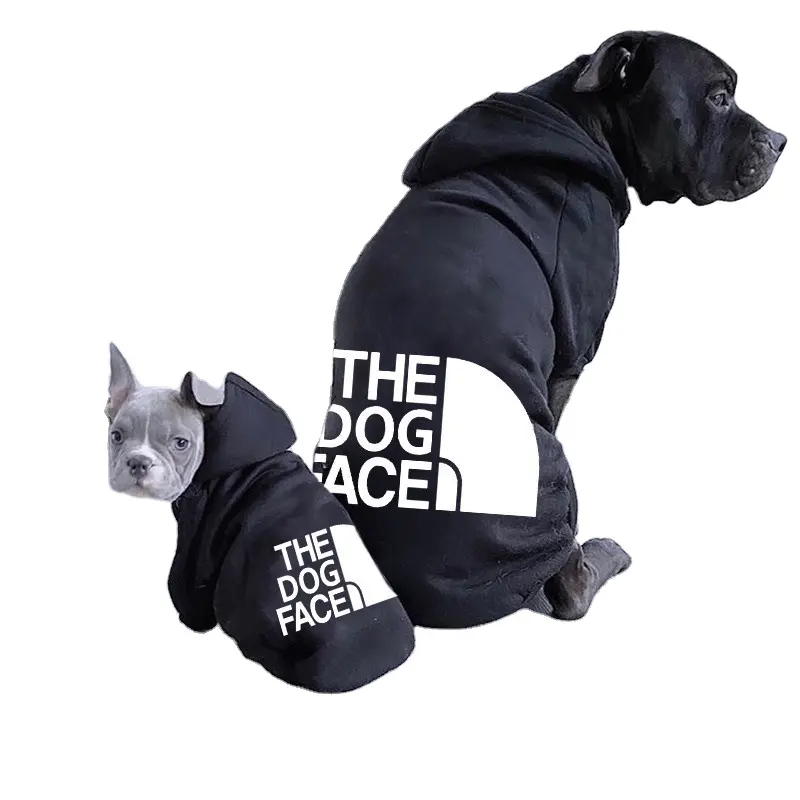 JXANRY XS-9XL Welpen-Hundedesignerkleidung beliebte Haustier-Kapuzenpullover für kleine mittlere große Hunde Mantel Hundegesicht Markendruck Hoodie