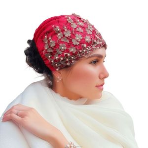 Pañuelo de Cabeza Tejido para Mujer, Estilo Musulmán, con Encaje, Color Sólido, YASEEN, Transpirable, Ecológico, para Todas las Temporadas - Product Image 1