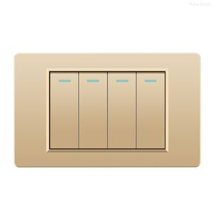 <b>Gold</b> PC panel universal standard <b>socket</b> wall power <b>socket</b> light switch office switch <b>socket</b> - Product Image 4
