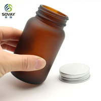 60ml 75ml 100ml 120ml 150ml 250ml 300ml 400ml 500ml Bouteille en verre ambré givré pour tablette pilule