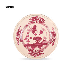 Offre Spéciale – Vaisselle de Luxe en Porcelaine Fine à Motifs Floraux, Assiettes de Dîner Colorées Rouge Brique pour Mariage - Product Image 5