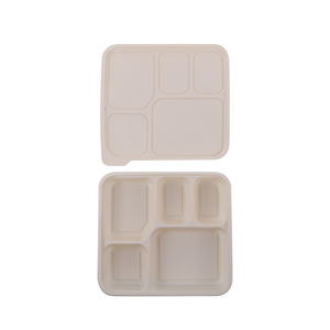 Juego de vajilla biodegradable y respetuosa con el medio ambiente para restaurante, fiambrera, conjunto de cajas desechables de almidón de maíz, vajilla - Product Image 5