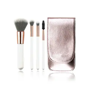 Custom Make Up Brushes Natural Hair Synthetic Fiber Makeup Brush Set Private Label ABS Wood Handle Makeup Brush for Girls