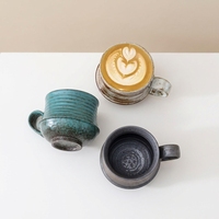 Mug en grès rétro vintage transfrontalier, pour usage domestique en Chine, en céramique, pour eau, café et latte art américain, avec logo personnalisé