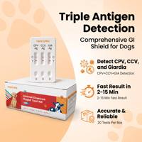 Kit de test rapide 3-en-1 pour le diagnostic efficace de la diarrhée vétérinaire : antigènes du parvovirus canin, du coronavirus et de la giardiase (CPV/CCV/GIA)
