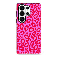 Casing Ponsel Magnetik Motif Leopard Custom, Casing Dua Lapis dengan Cincin Magnet Terintegrasi untuk Samsung S26 Ultra S25 S24