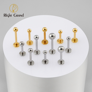 Implant Grade Titanium ASTM F136 Internal Thread Lip Labret untuk Tindikan Awal - Product Image 2