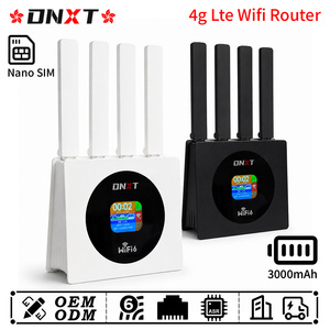 Router 4G LTE DNXT Cat4 2.4GHz, Router 4G CPE Wifi6, Hotspot Wifi con Batería de 3000mAh, Router Wifi con Pantalla LCD de 300Mbps, Router Wifi con SIM para Uso Profesional - Product Image 1