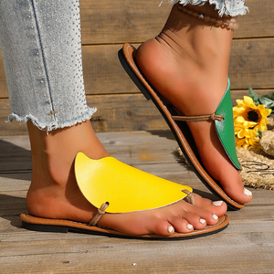 Sandalias de Dedo Bajas Bicolor para <span class=keywords><strong>Mujer</strong></span> - Estilo Casual de Playa, Diseño Plano de Verano, Material de Malla Transpirable - Product Image 4