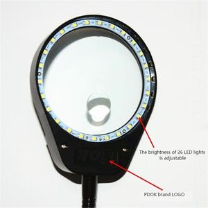 Lente <span class=keywords><strong>para</strong></span> niños y mujeres, vidrio negro, OEM, potencia USB, gafas de soldadura de juguete con luz Led, lupa pequeña montada en la mesa, 100MM - Product Image 6