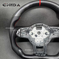 Cadre de volant en fibre de carbone adapté pour Volkswagen 6 7 R Series Passat B8 Mk7 Mk8 Arteon CC Jetta GTI Golf