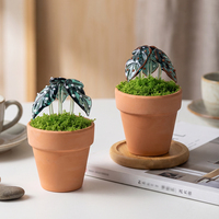 Planta de Monstera en Maceta de Cristal de Murano Colorida, Figura de Planta de Monstera en Miniatura Hecha a Mano, Regalo Decorativo para Amantes de las Plantas
