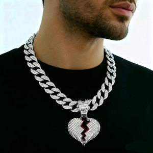 Collar con Colgante de Corazón Roto Estilo Hip Hop para Hombre y Mujer, Diseño de Moda - Product Image 3