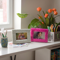Set Buku Catatan Bingkai Foto Persegi Panjang Kertas Plush Lucu dan Menggemaskan, Desain Kustom - Perlengkapan Kantor/Sekolah/Rumah DIY yang Lembut