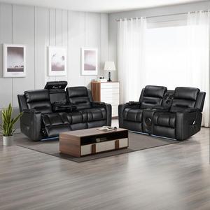 Meubles de salon ensemble moderne canapé cinéma VIP canapé fonctionnel inclinable fonctionnel avec lumière inférieure 3 + 2 + 1 inclinable 6050 - Product Image 5