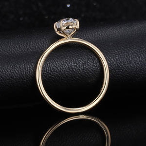 Bague de fiançailles, anneau en or jaune 18K, 1ct, ovale, momanite, militaire - Product Image 3